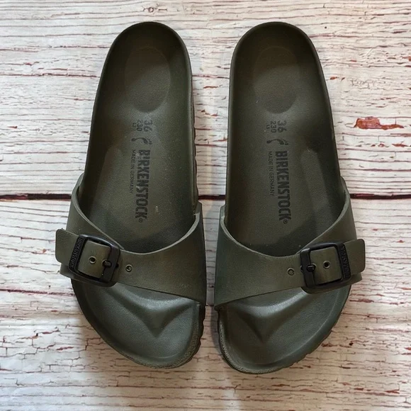Birkenstock Madrid Essentials Eva Sandals in Khaki Sz 36 Sz 5-5-5 - Picture 9 of 16